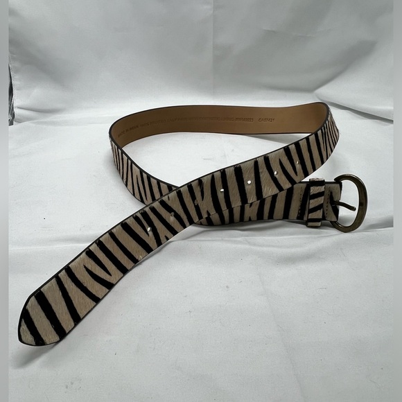Women's LOFT  Zebra Belt cream and brown size M, RN 140923 - Picture 2 of 6